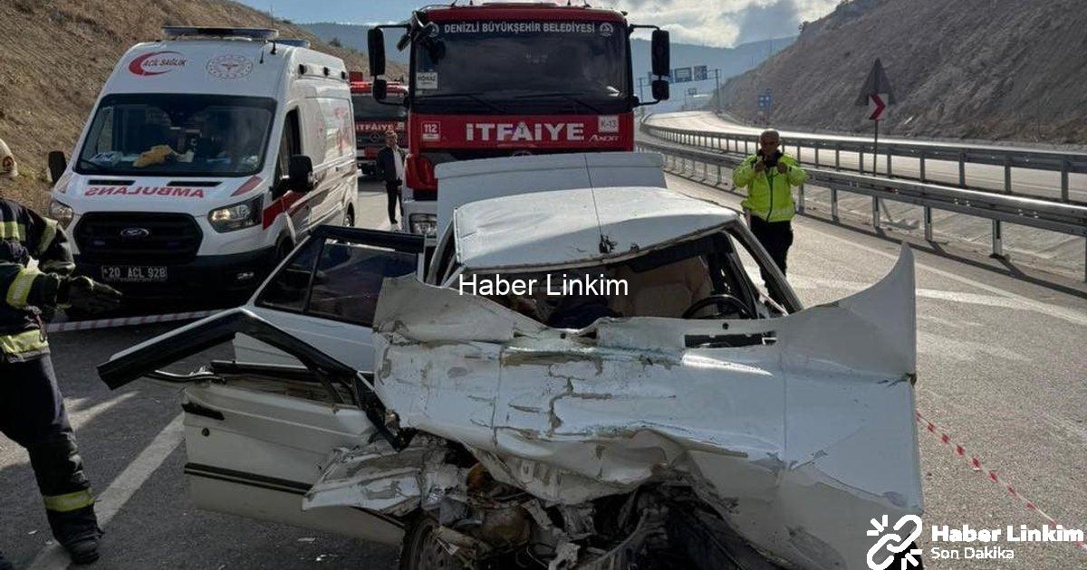 "Denizli'de Feci Kaza: Kamyona Çarpan Araçta Can Pazarı Yaşandı" başlıklı haber için fotorealistik,